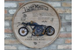 Motorbike Clock Wall Art