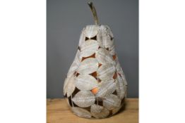 Large Golden Pear Metal Candle Holder