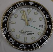 34 cm Silver body Black Bazal White Dial clock