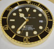 34 cm Golden body Black Bazel Black Dial clock