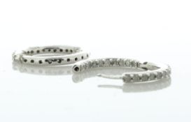 9ct White Gold Diamond Hoop Earring 0.90 Carats