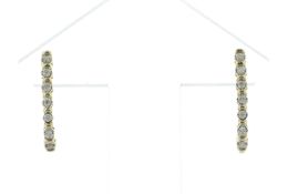 9ct Yellow Gold Eternity Diamond Semi Hoop Earring 0.26 Carats