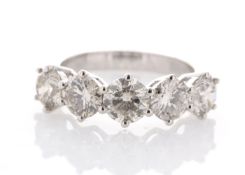 18ct White Gold Five Stone Diamond Ring 2.54 Carats