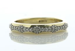 14ct Yellow Gold Illusion Set Semi Eternity Diamond Ring 0.17 Carats