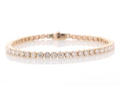 18ct Rose Gold Tennis Diamond Bracelet 5.47 Carats