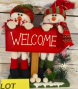 Large Double Figure Welcome Standing Sign. RRP £59.99