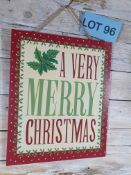 Wooden Christmas Sign. 32cm X 26cm