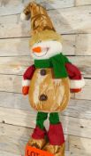 3D Fabric, Standing Snowman Figure. 55cm Tall. No Eyes
