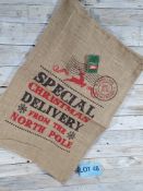 Hessian Christmas Gift Sack. 70cm X 50cm