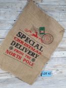 Hessian Christmas Gift Sack. 70cm X 50cm