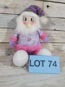 3D Fabric, Weighted, Seated Santa. 24cm When Seated. 30cm In Total.