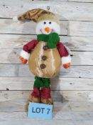 3D Fabric, Standing Snowman, With Bells. 40cm Tall RRP £29.99