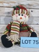 Luxury Seated 3D Fabric, Snowman, 30cm Seated RRP £29.99