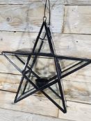 Metal and Glass, Star Candle Hanger. 26cm X 26cm