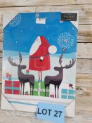 3D Light Up LED Canvas, Santa Print. 40cm X 30cm