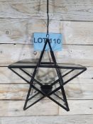 Metal and Glass, Star Candle Hanger. 26cm X 26cm