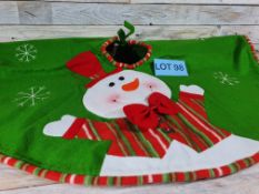 Large Luxury 3D Christmas Tree Skirt With Snowman