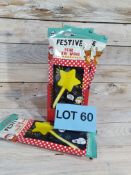 12 X UV Festive Star Glow In The Dark Wands. RRP £24.99