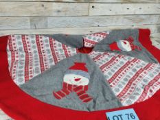 110cm 3D Fabric, Snowman, Christmas Tree Skirt.