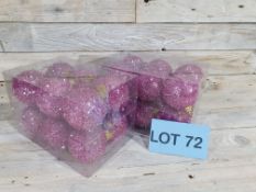 24 X 6cm Hot Pink Tinsel Baubles. RRP 23.99