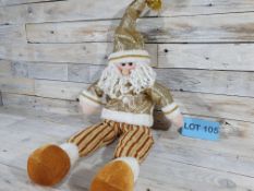 Luxury 3D Sitting Santa In Gold Hat and Jacket RRP £32.99