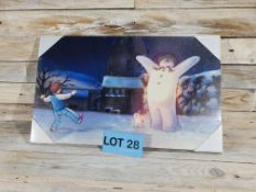 3D Light Up LED Canvas, Santa Print. 50cm X 30cm