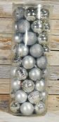 60 X 6cm Silver Baubles Variety. RRP £29.99
