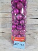 60 X 6cm Purple Bauble Assortment RRP £29.99