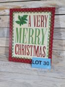 Printed Wooden Christmas Sign. 32cm X 26cm