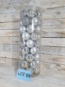 60 X 6cm Baubles, Silver Assortment. RRP £29.99