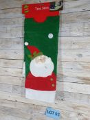 Large Fabric Santa Christmas Tree Skirt 48 Inches 1.2M
