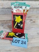12 X UV Glow In The Dark Festive Star Wands RRP £24.99
