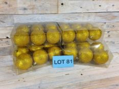 24 X 8cm Gold Glitter Baubles
