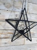 Metal and Glass, Star Candle Hanger. 26cm X 26cm