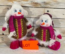 2 X 3D Christmas Characters. 30cm X 22cm and 26cm X 22cm