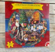 500 Piece Christmas Celebratrion, Round Jigsaw Puzzle