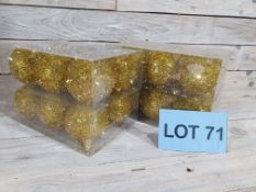 24 X 6cm Gold Tinsel Baubles. RRP £23.99