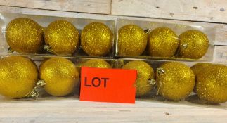 24 X 8cm Gold Glitter Baubles RRP £23.99