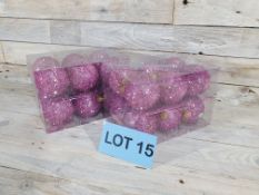 24 X 6cm Hot Pink Tinsel Baubles