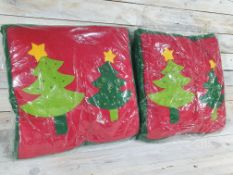2 X 3D Fabric Christmas Cushions. 38cm X 38cm RRP £29.98