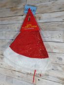 Christmas Tree Skirt In Red With White Fur Trim