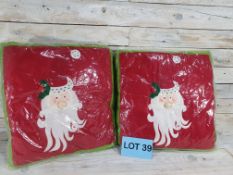 2 X 3D Fabric Christmas Cushions. 35cm X 35cm RRP £29.98