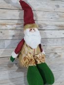 Weighted Luxury 3D Fabric Santa. Seated Size 50cm. Total Length 80cm