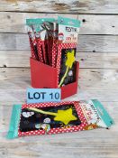 12 X Festive Star UV Glow In The Dark Wands