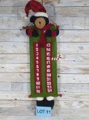 Luxurt 3D Fabric, Advent Calendar, Christmas Bear. 75cm X 25cm.