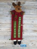 Luxurt 3D Fabric, Advent Calendar, Reindeer. 75cm X 25cm.