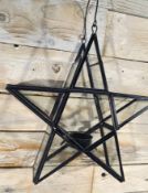Metal and Glass, Star Candle Hanger. 26cm X 26cm