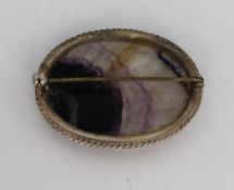 Vintage Blue John Sterling Silver brooch