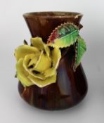 Set of 3 Decorative Victorian Floral Pottery Vases
