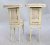 Pair of Early Antique French Painted Voyeuse Chairs